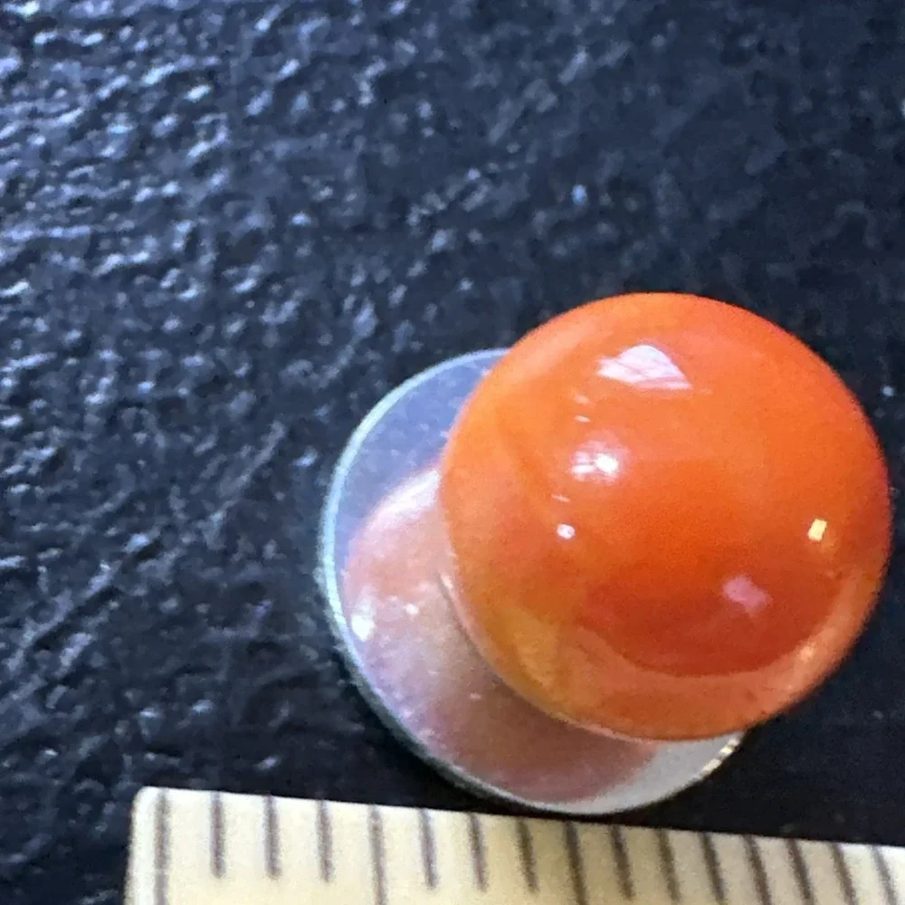 Vintage Glass Marble Orange Cream White‎ Swirl 1/2